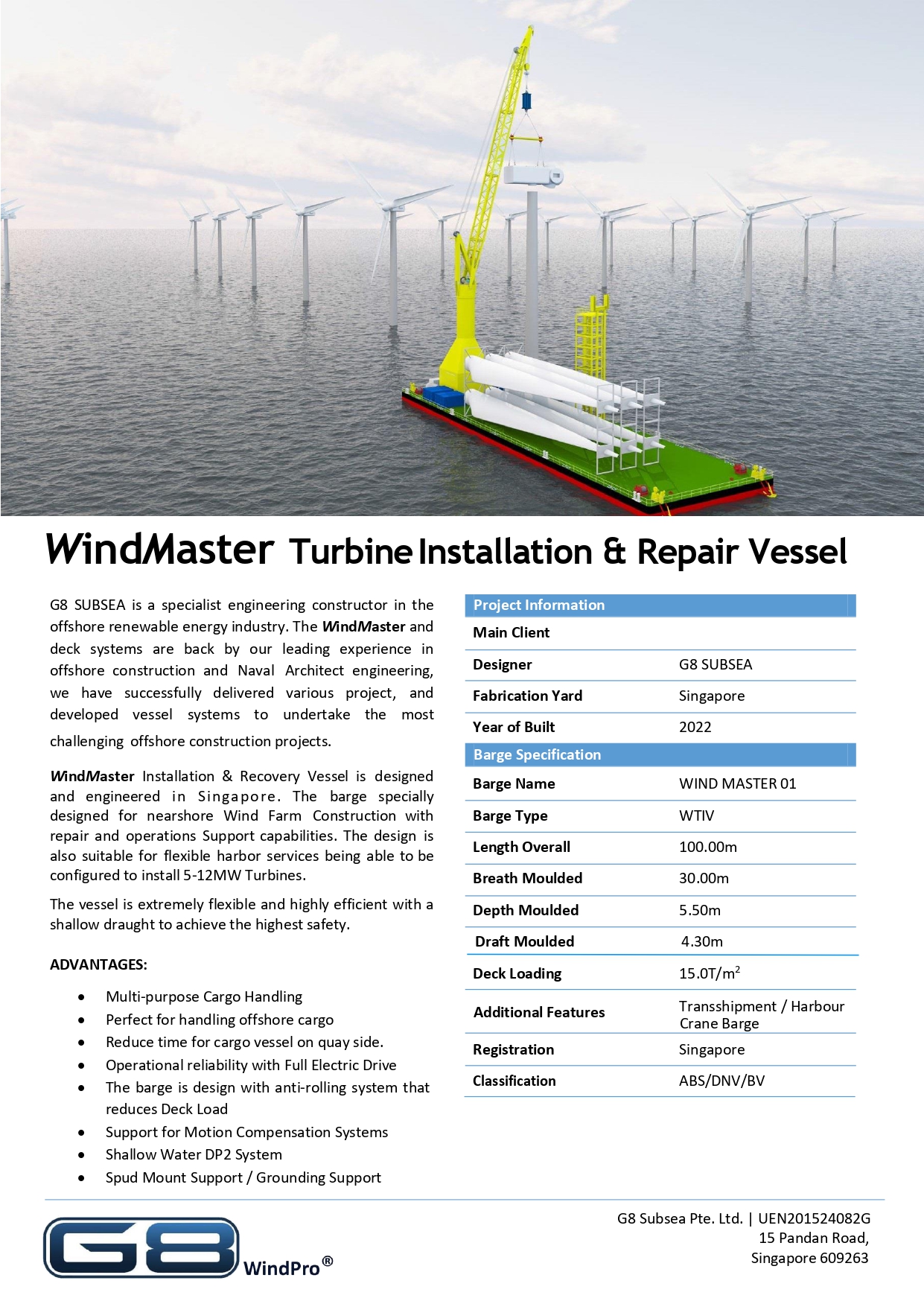 [G8] 300MT Wind Turbine Installation and Recovery Vessel - Specifications rev