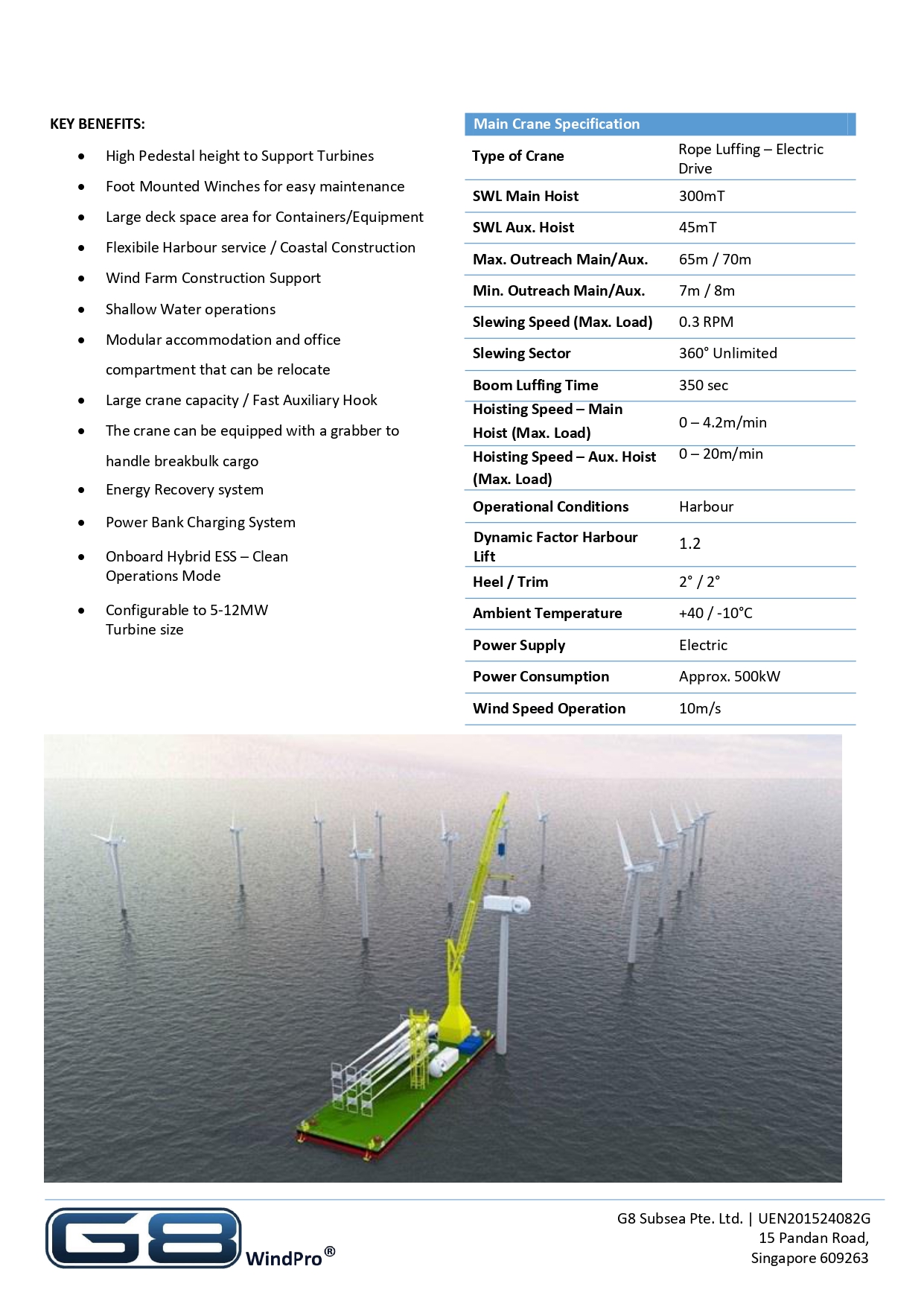 [G8] 300MT Wind Turbine Installation and Recovery Vessel - Specifications rev