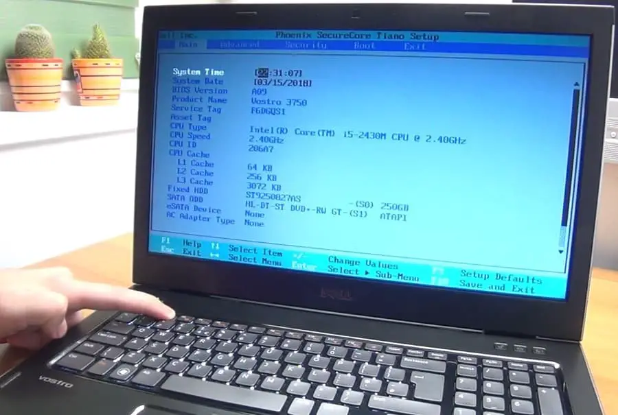Access BIOS on Laptop