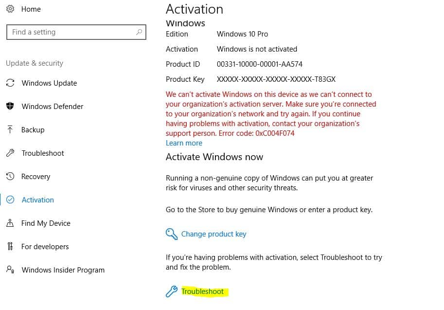 activation troubleshoot tool