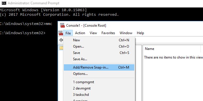 Add Remove Snap-in