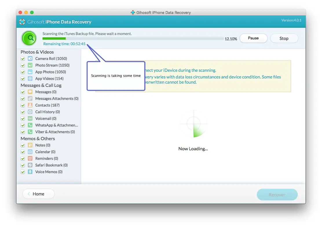 begin scanning for your data