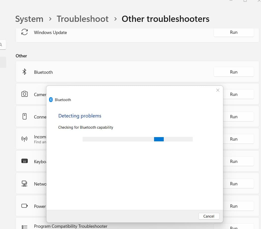 Bluetooth troubleshooter