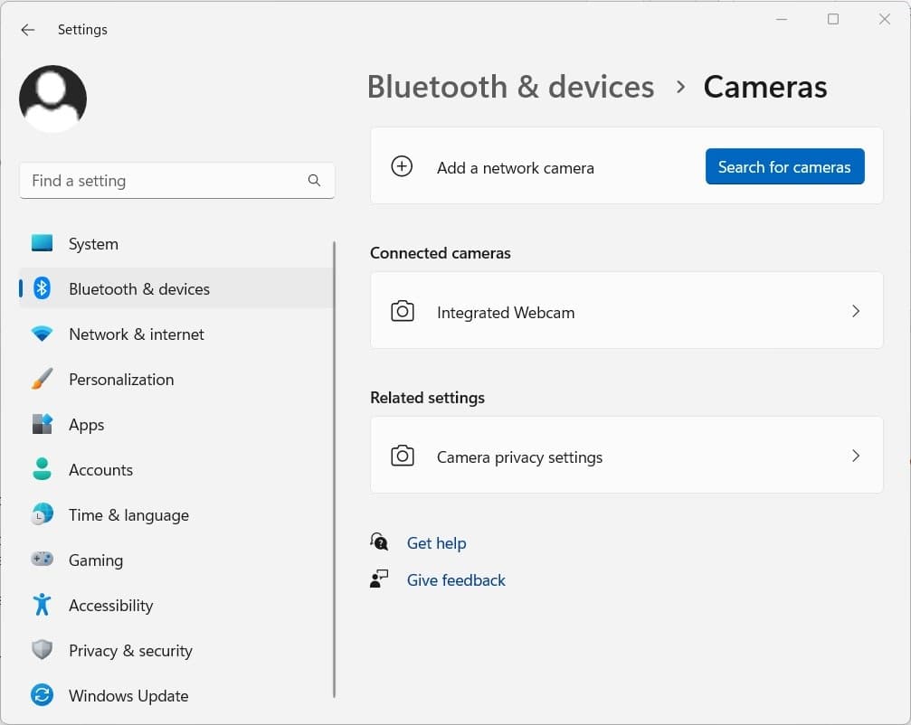 Camera privacy settings