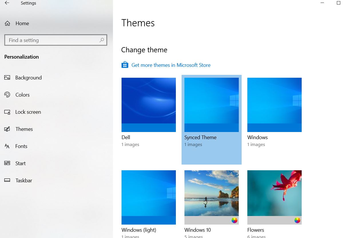 change theme windows 10