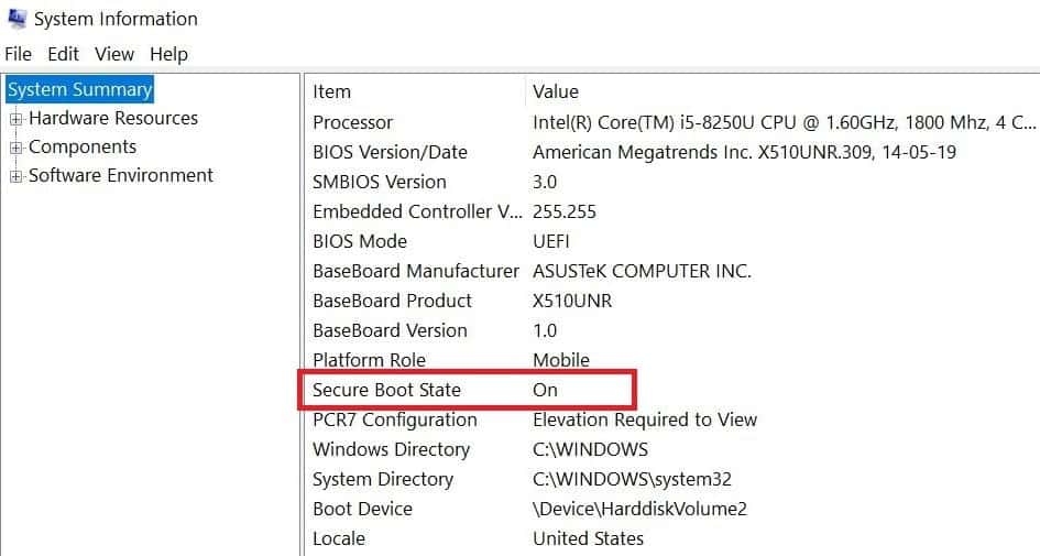 check Secure Boot State