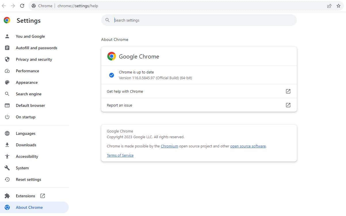 Chrome 116 download