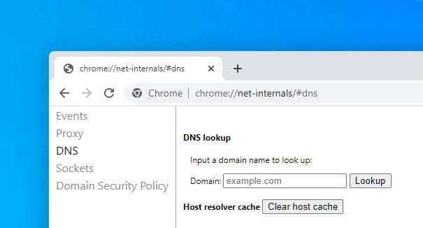 Clear DNS Cache in Chrome