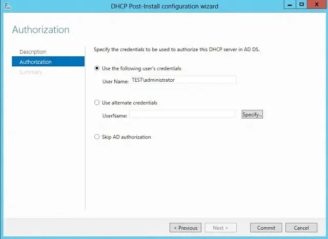 Complete DHCP configuration