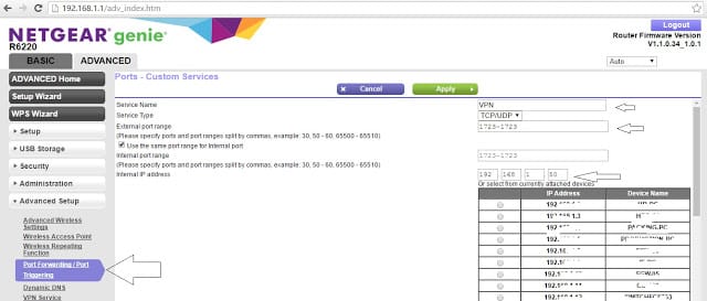 Configure The Router for Incoming VPN