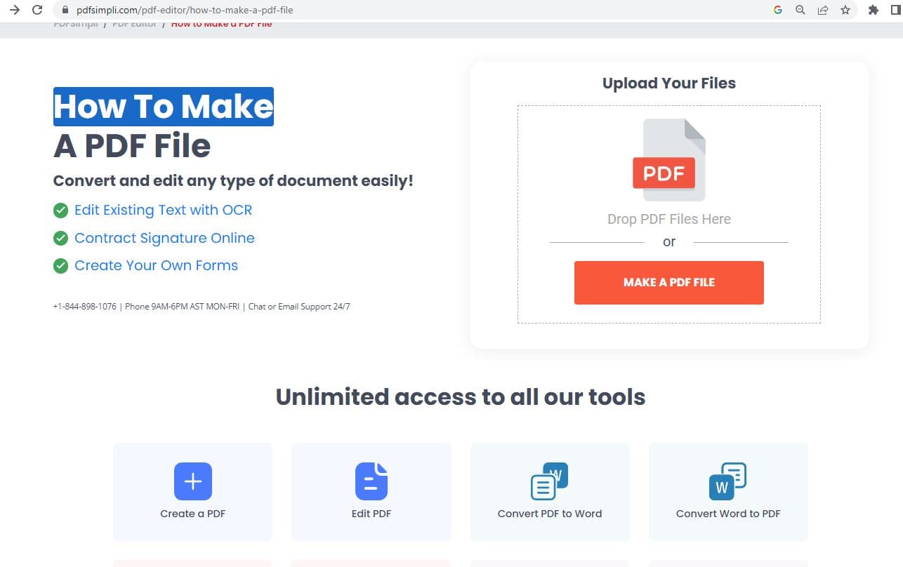 Create PDF file with pdfsimpli