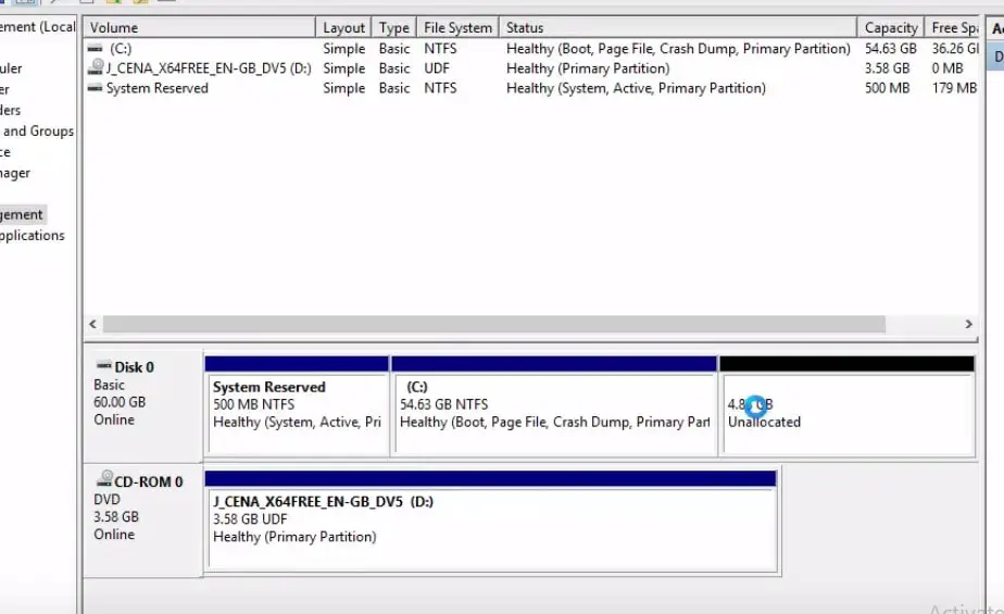 creating new partition