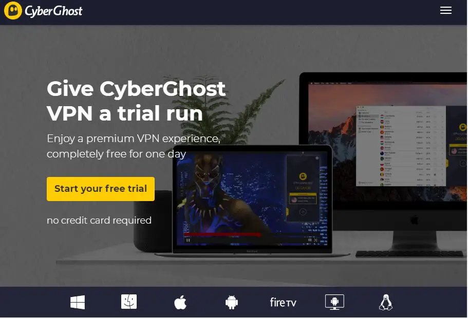 CyberGhost VPN free trail