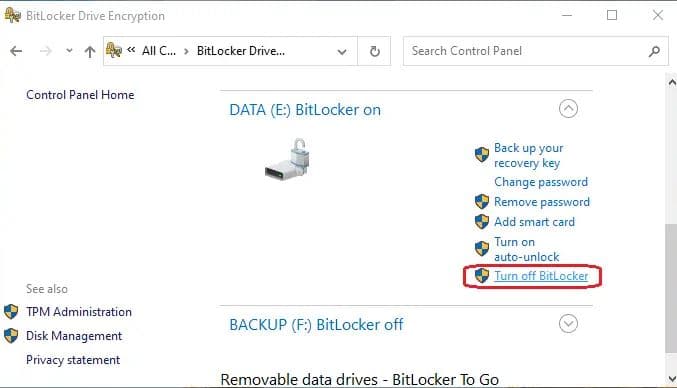 decrypt drive bitlocker