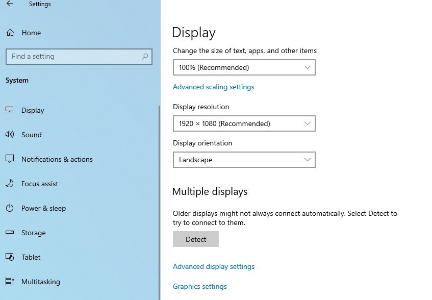 Detect multiple displays