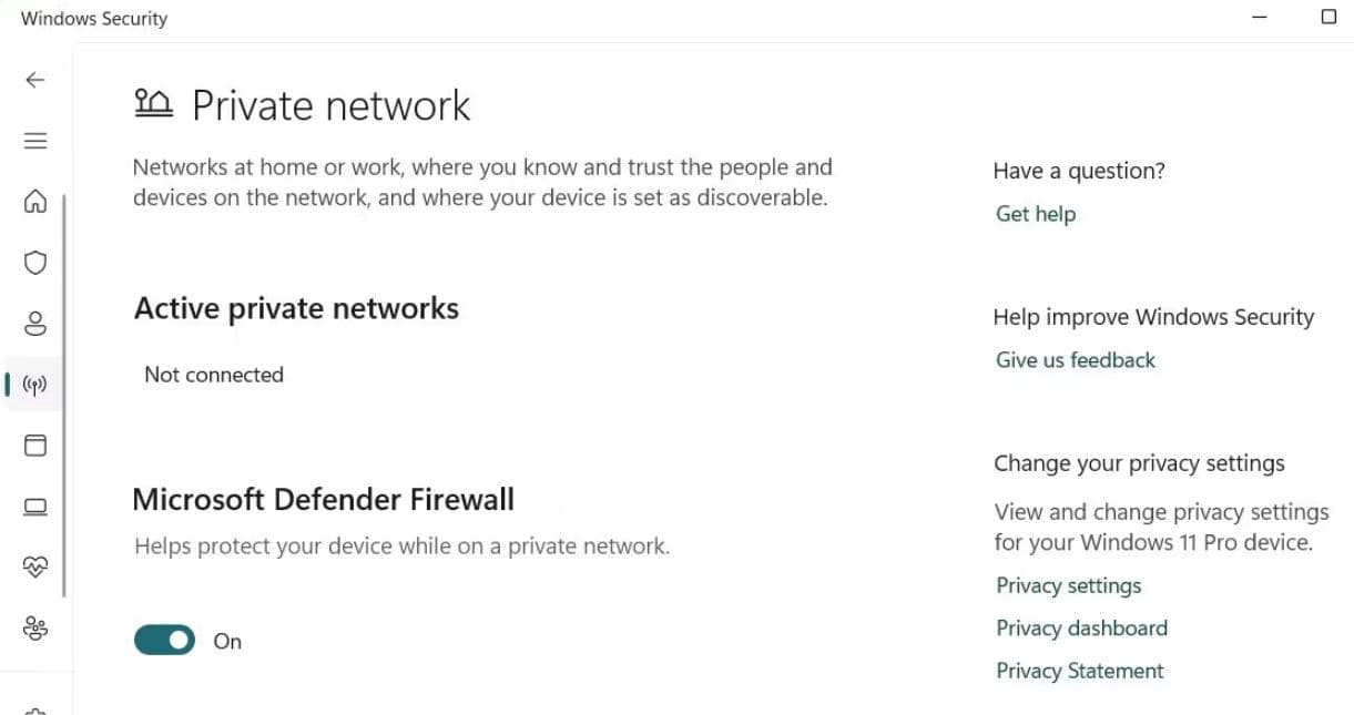 Disable microsoft defender firewall