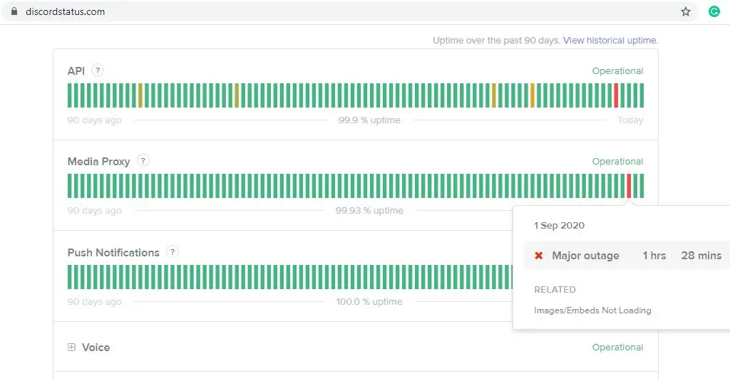 Discord Server status