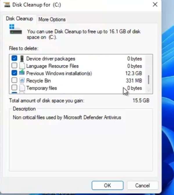 Disk cleanup windows 11