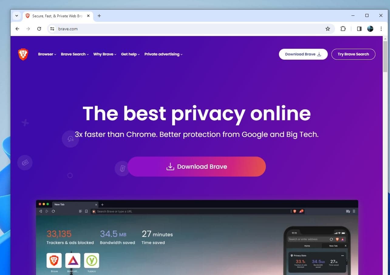 Download Brave browser