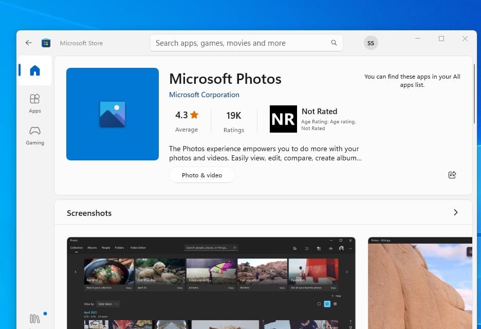 Download microsoft photos