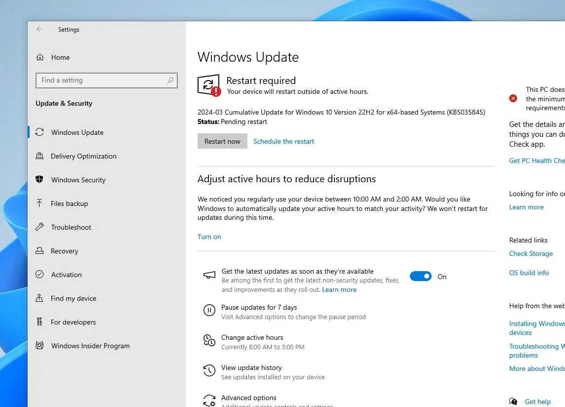 Download Windows 10 update