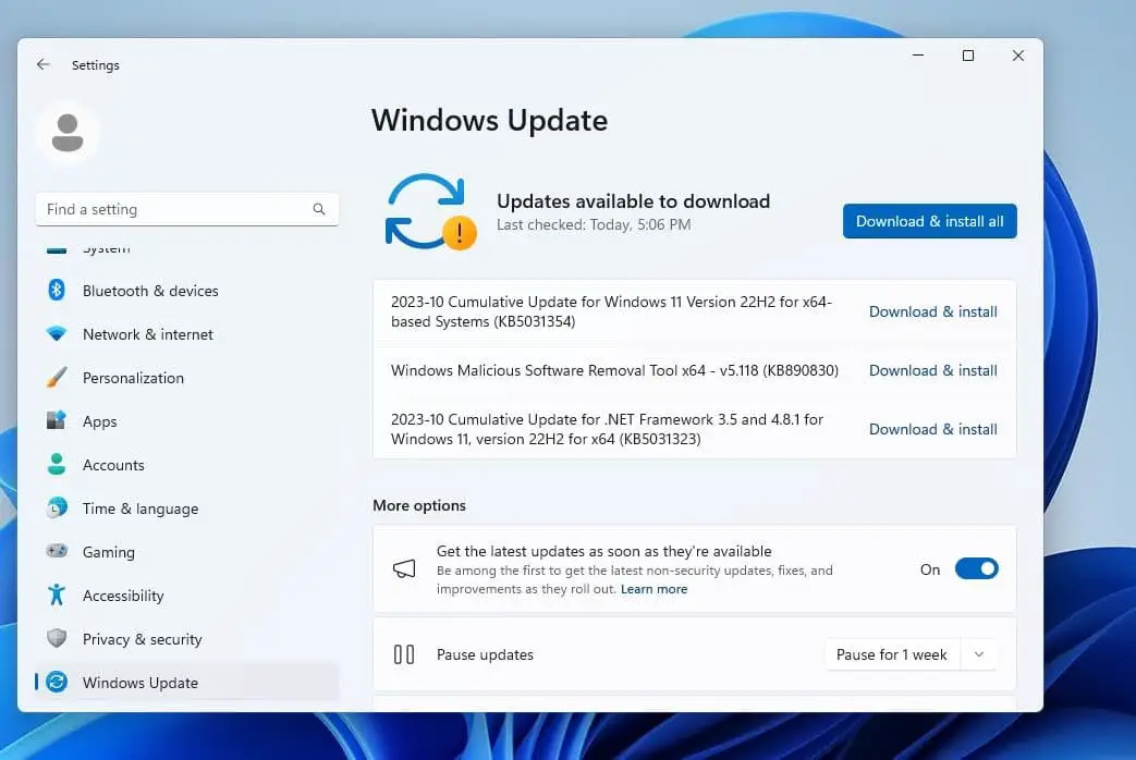 Download Windows 11 update