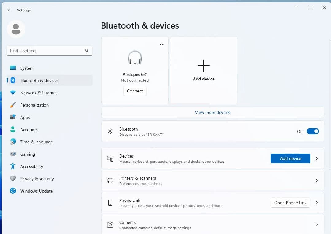 Enable Bluetooth on windows 11