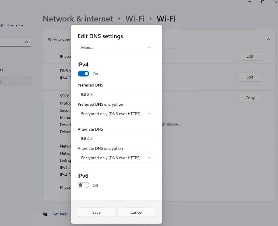 Enable encrypted DNS