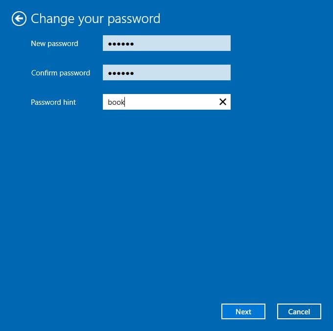 Enter new password