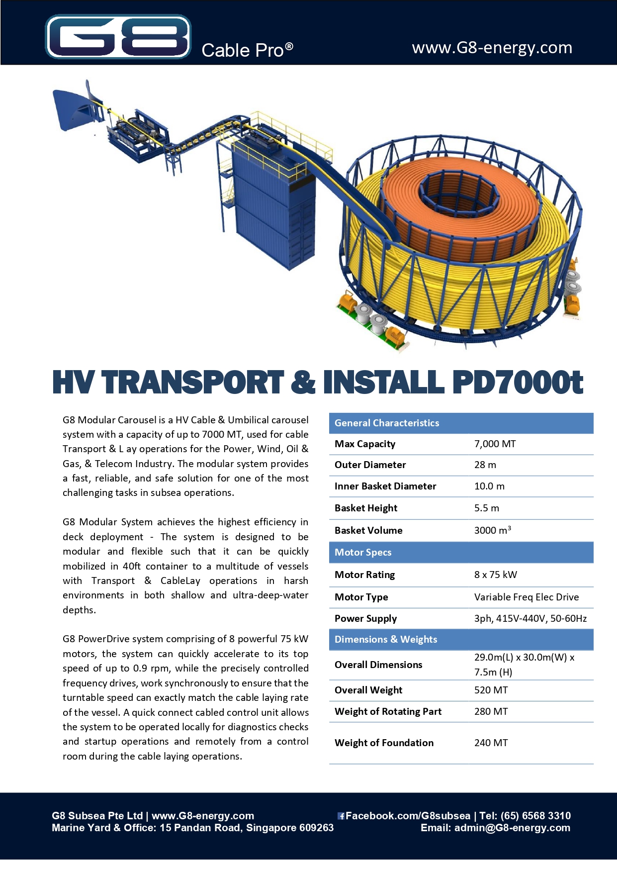 G8 - 3000T-7000T Turnable Specsheet - CablePro Solution rev
