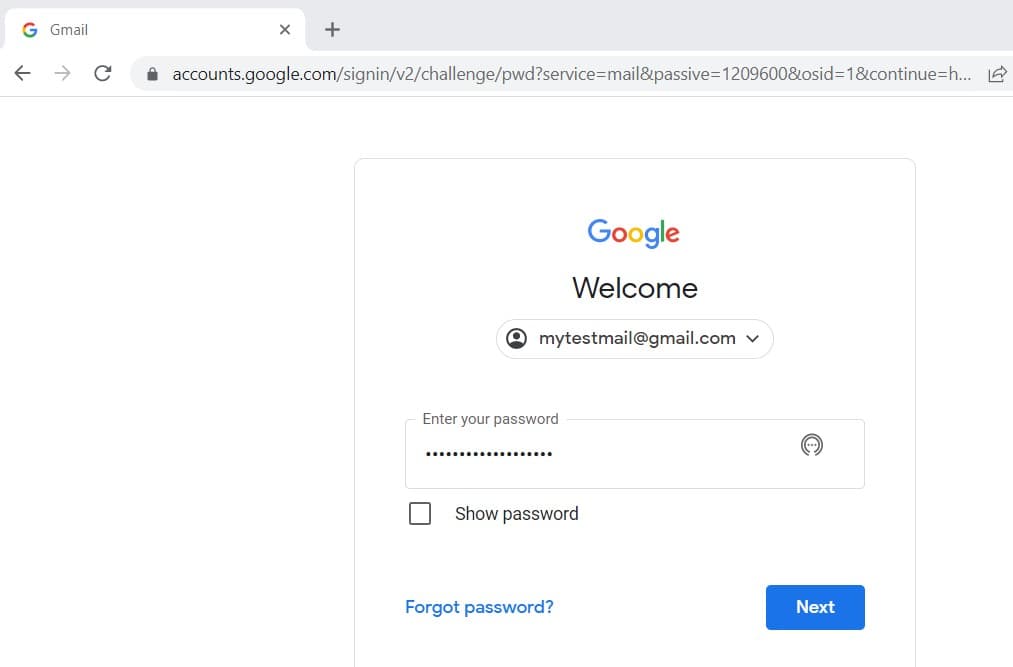 Gmail web login