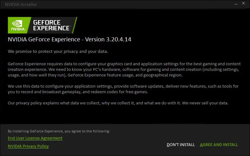 Install Geforce experience