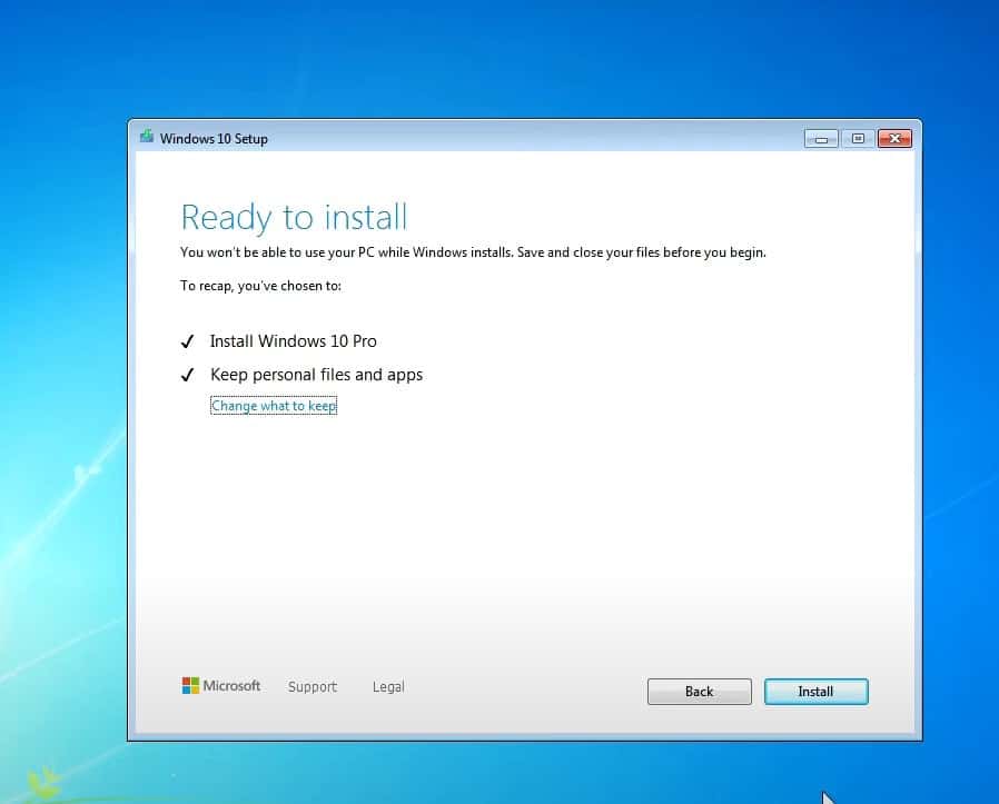 Install windows 10