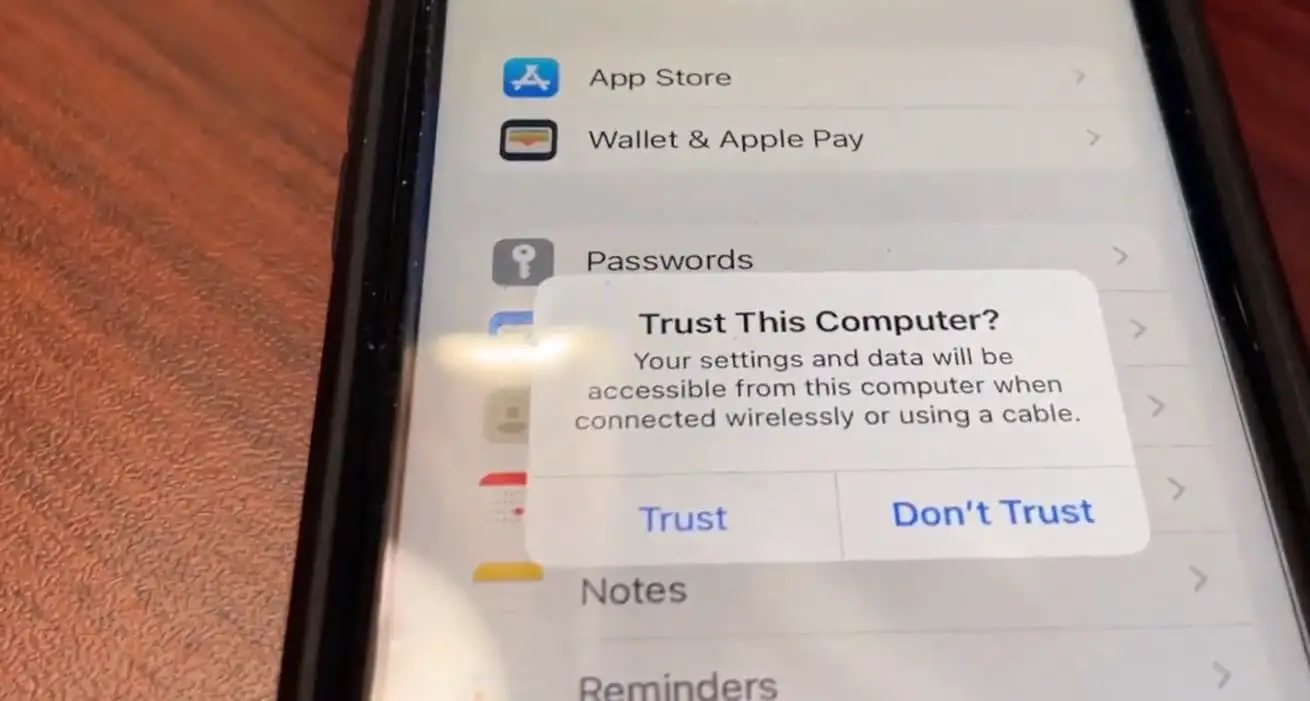 iPhone Trust this computer