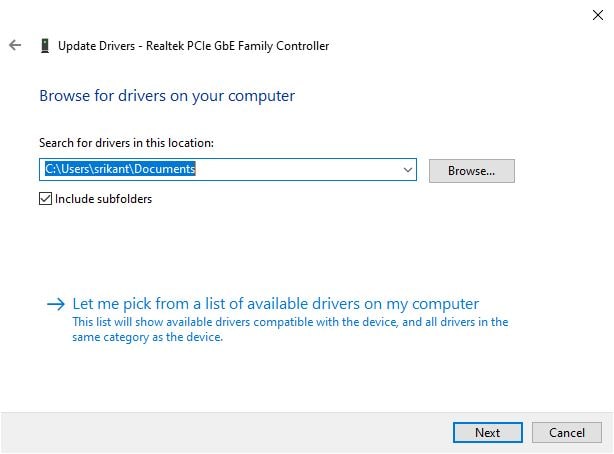 Let me pick driver option