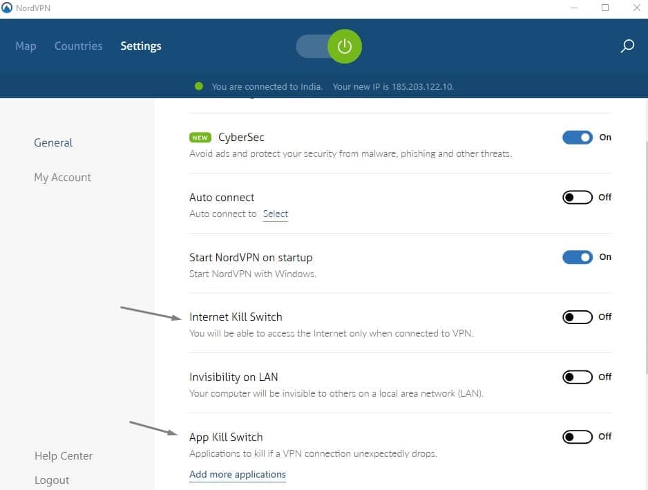 NordVPN kill switch