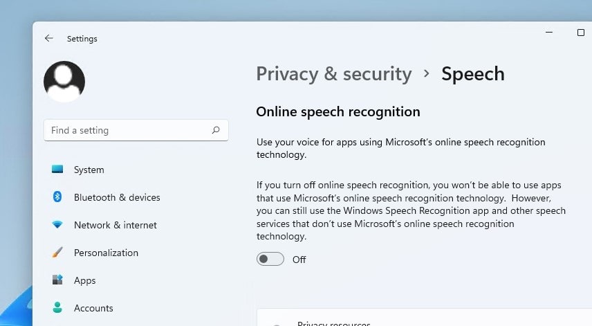 Online speech recognition option