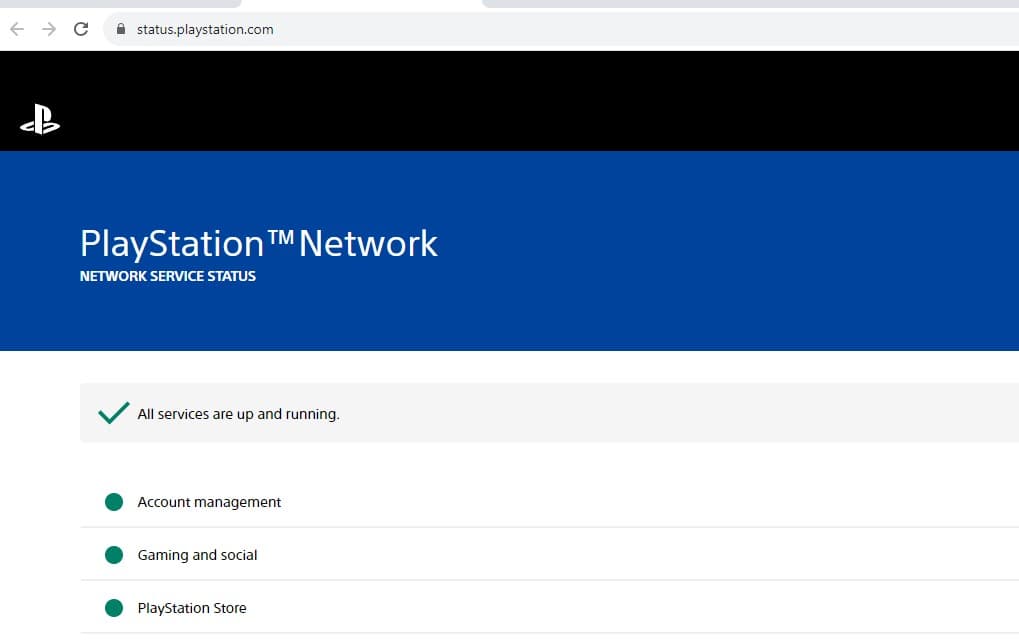 PlayStation network status