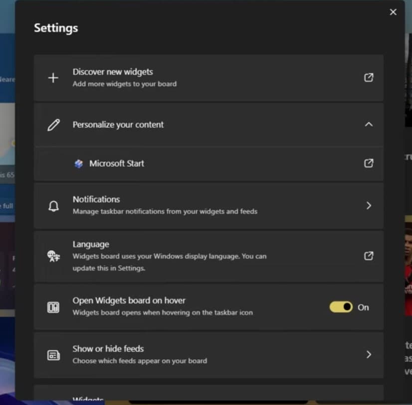 Quick Settings Panel