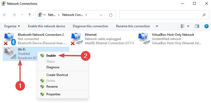 Re-enable Wi-Fi adapter