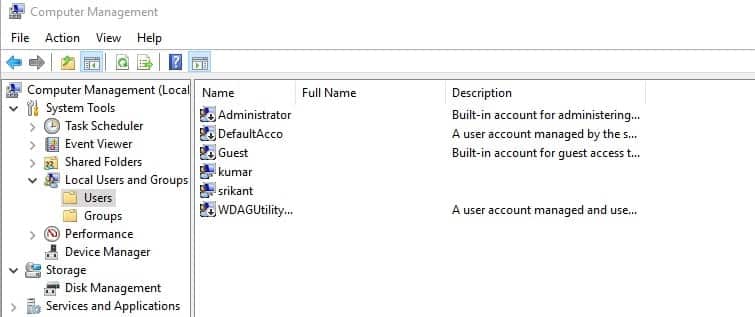 recover password from computer management