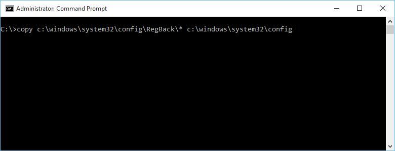 Restore Windows registry