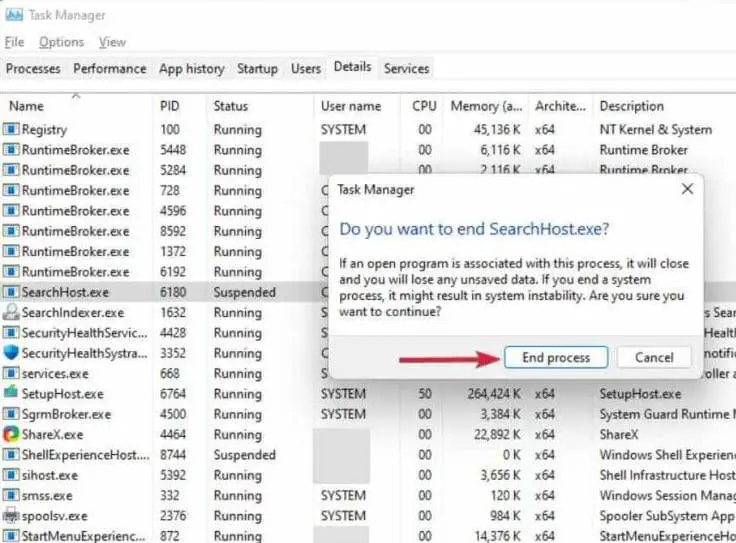 Searchhost process