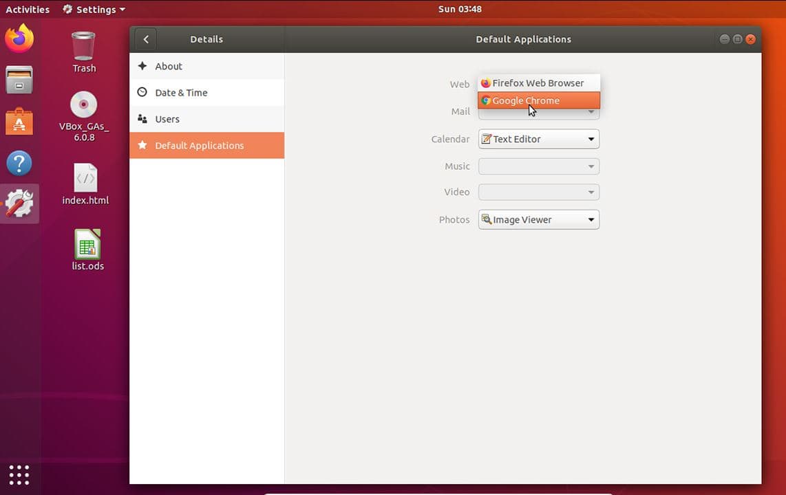 set chrome as default browser ubuntu