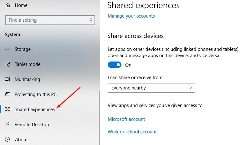 Share across devices