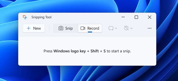 Snipping Tool in Windows 11