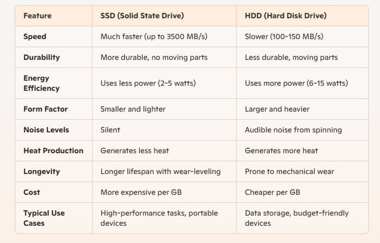 SSD vs HDD