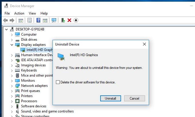 Uninstall Graphics Driver