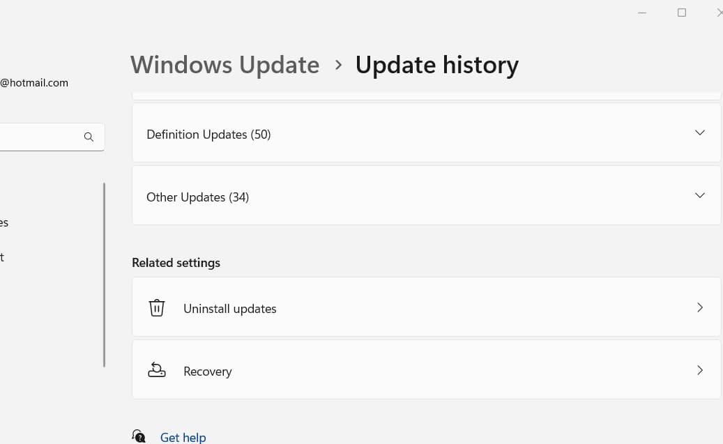 uninstall updates windows 11