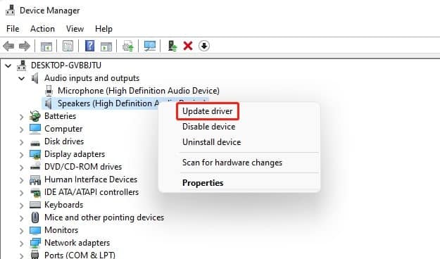 Update audio driver